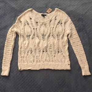 American Eagle Cutout Sweater, Cream